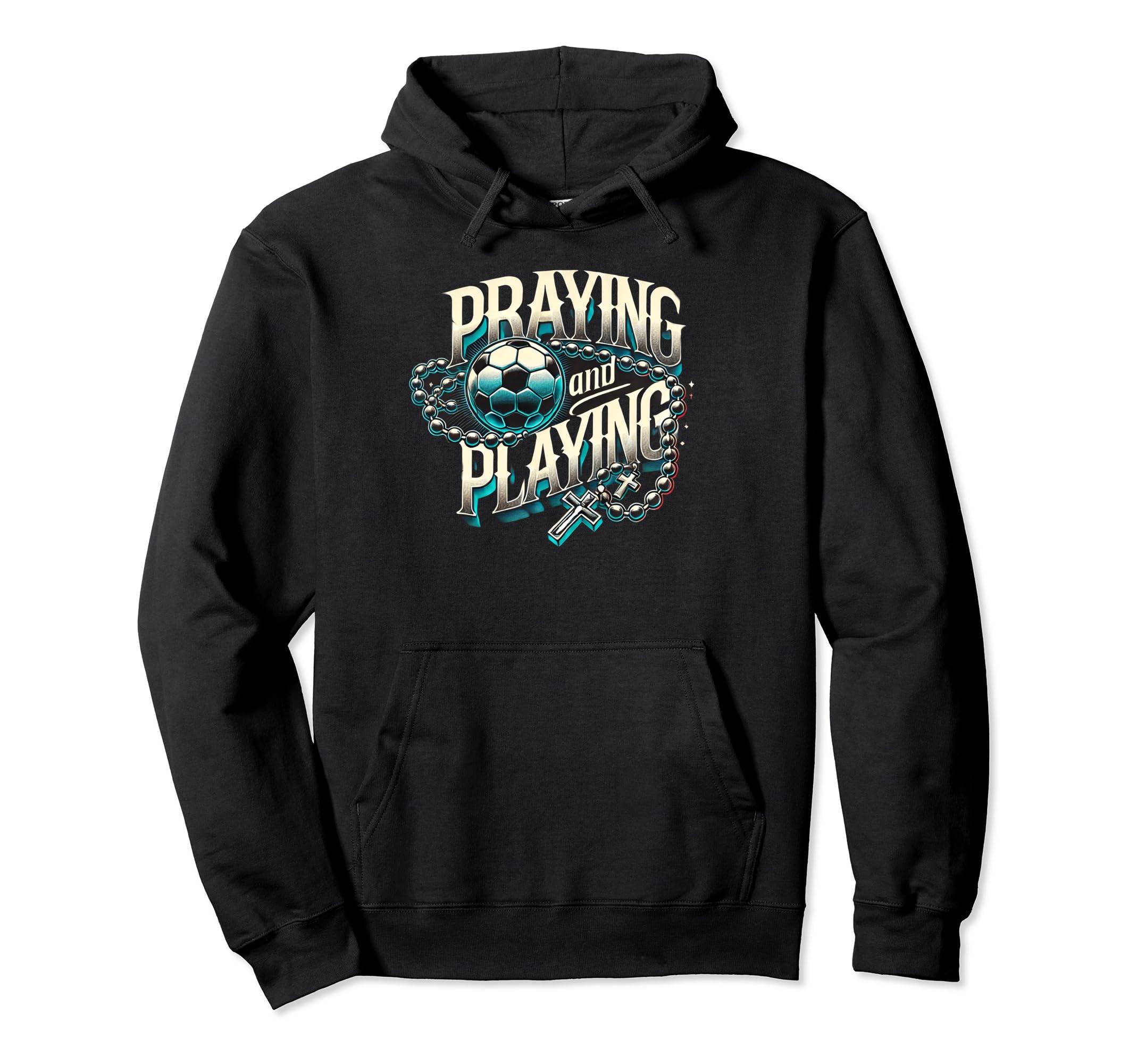 Praying Soccer Player Catholic Hoodie - Unique Graphic for Adults