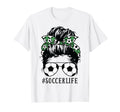 Momlife Kidlife Messy Bun Soccer Mom T-Shirt - Novelty Apparel Men Women