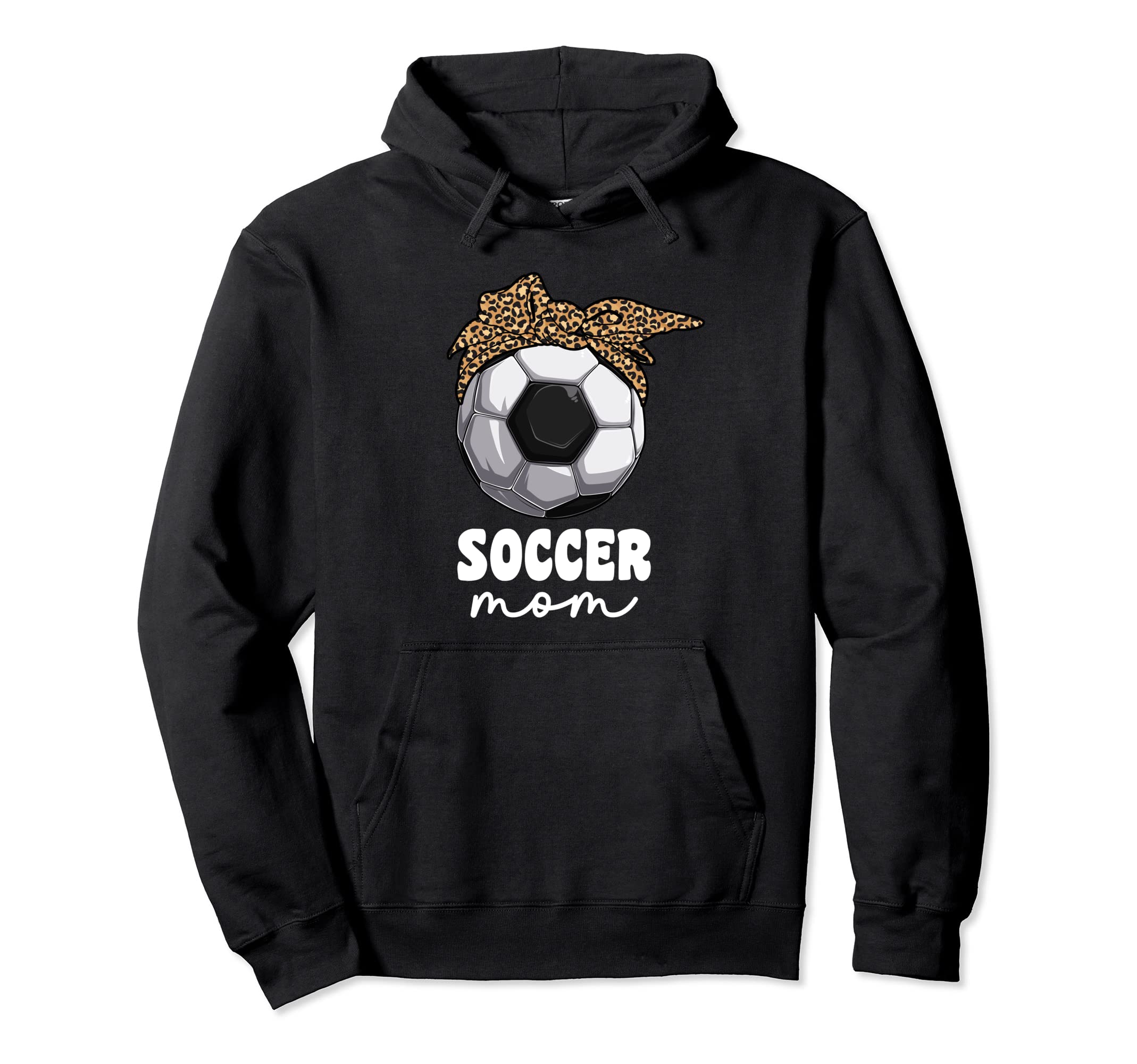 Proud Soccer Mom Mama Leopard Hoodie - Casual Everyday Wear Men Women