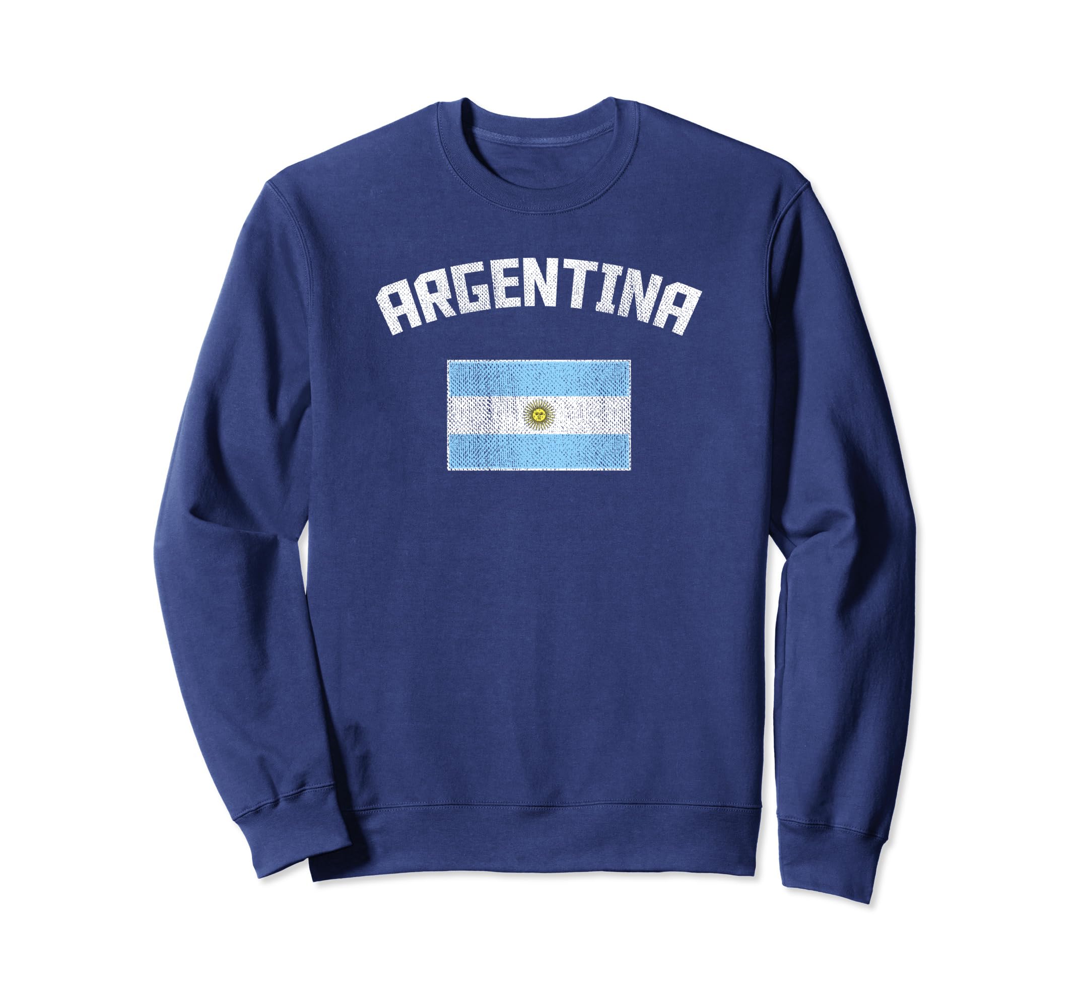 Distressed Argentina Flag Sweatshirt - Streetwear Style Men Women