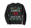 Santa Loves Soccer Funny Ugly Sweatshirt - Trendy Graphic for Adults