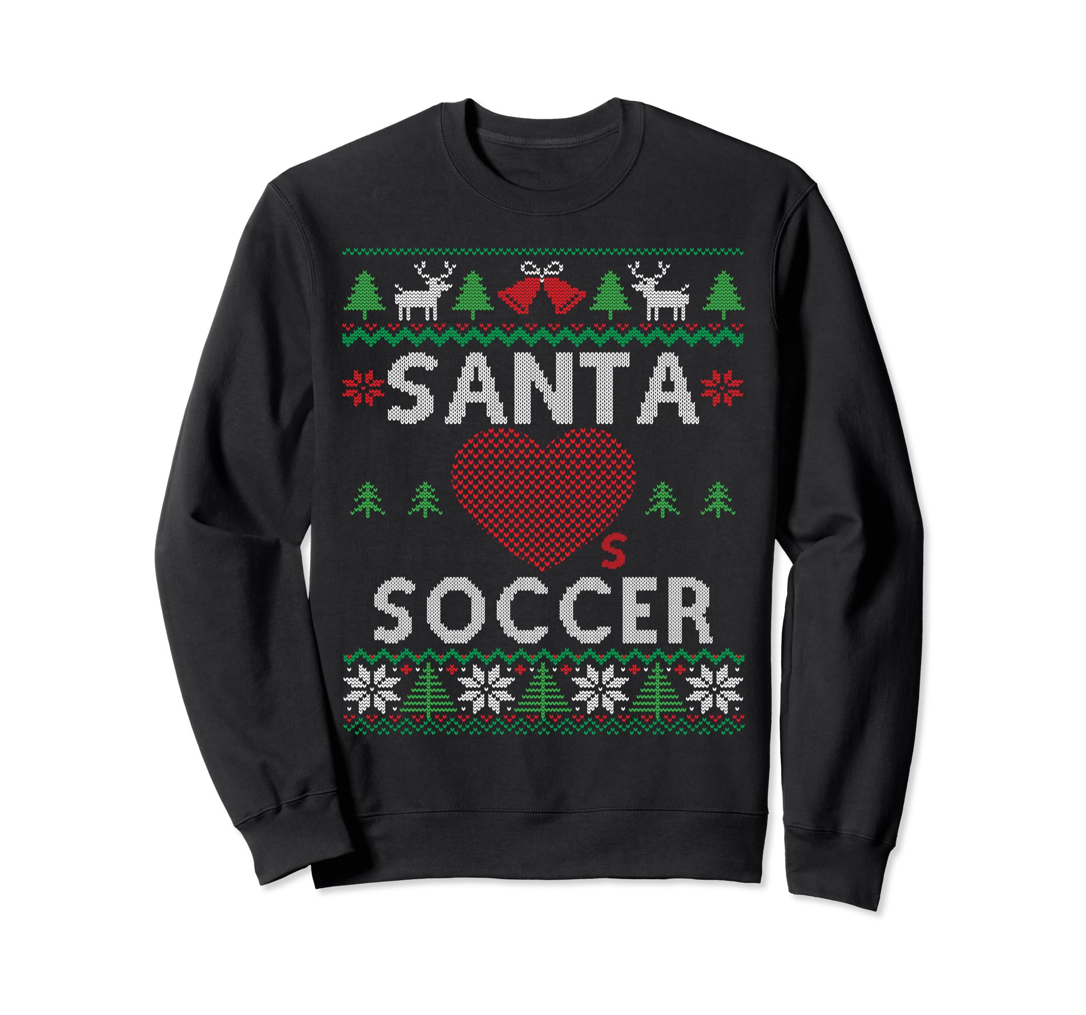 Santa Loves Soccer Funny Ugly Sweatshirt - Trendy Graphic for Adults