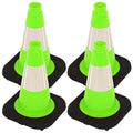 OrangeStar 12" Traffic Cones 4-Pack, Green Safety Cones with Reflective Collar & Heavy Duty Base for Driving Practice, Parking Lots, Roadwork, Construction | Indoor & Outdoor Use