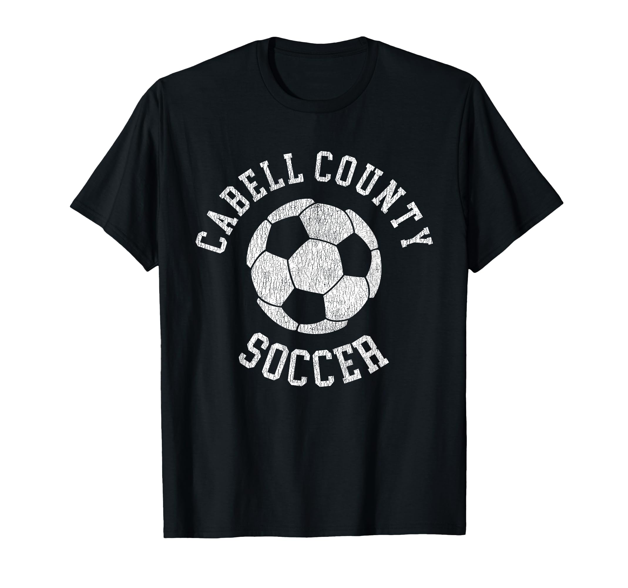 Cabell County Soccer Distressed 90S T-Shirt - Unique Graphic for Adults