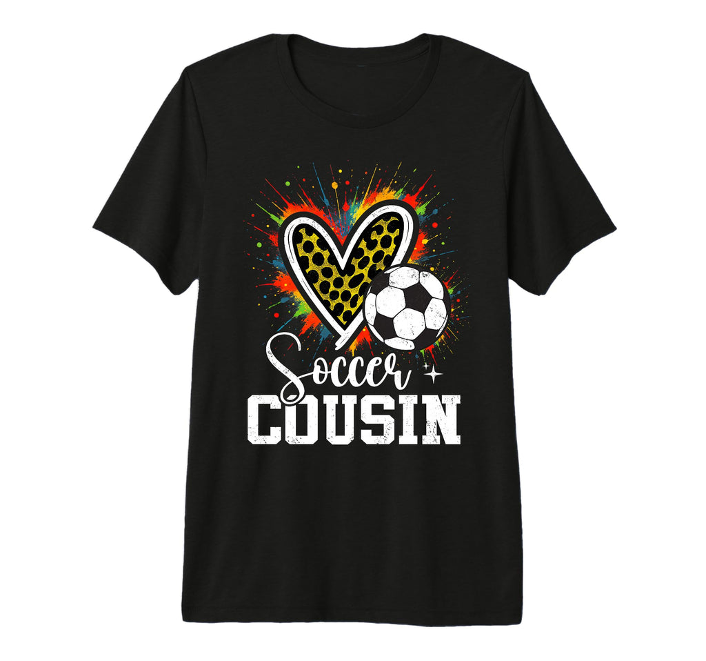Soccer Cousin Leopard Heart T-Shirt - Aesthetic Graphic for Adults