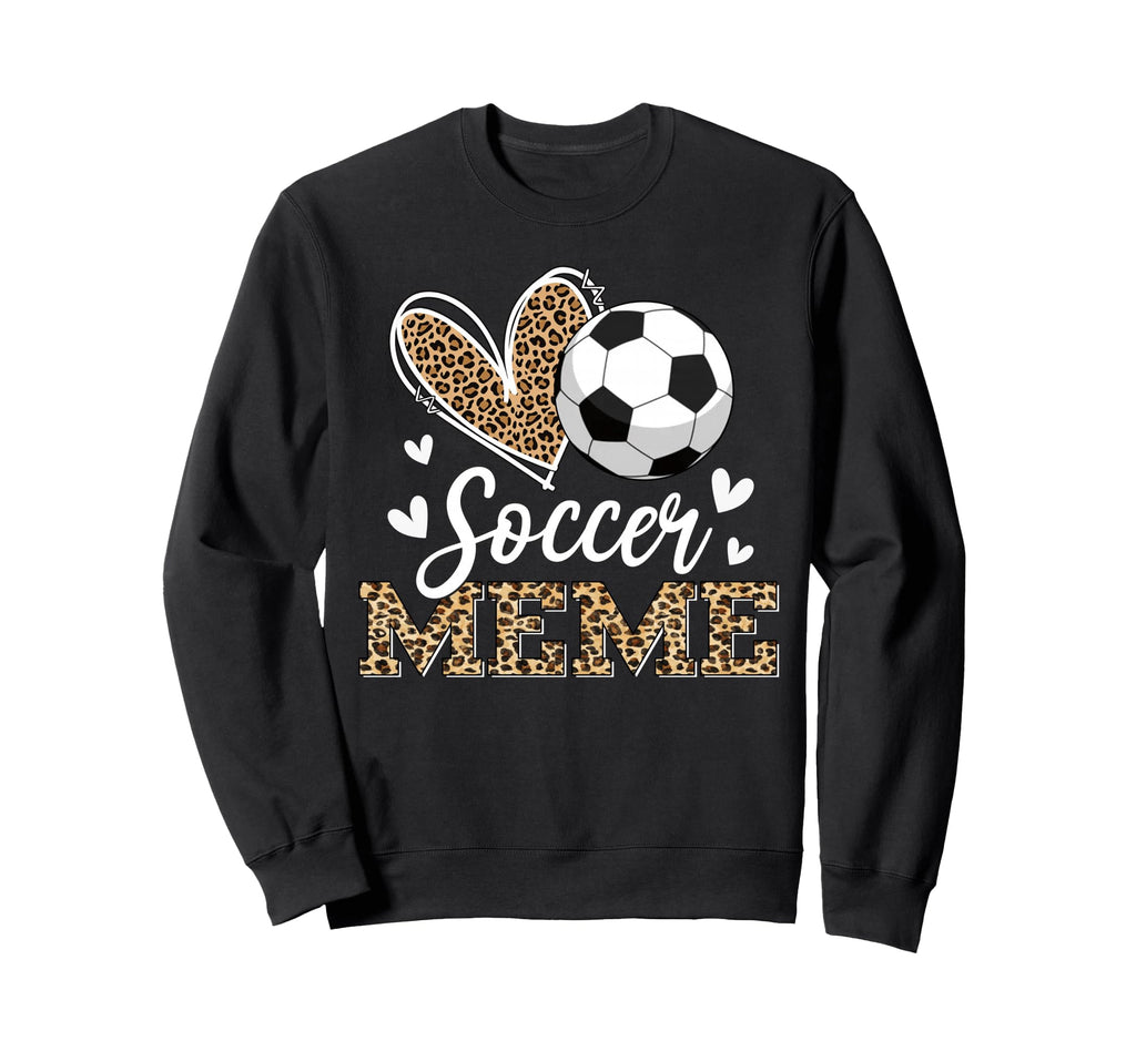 Funny Soccer Meme Leopard Meme Sweatshirt - Minimalist Print for Adults