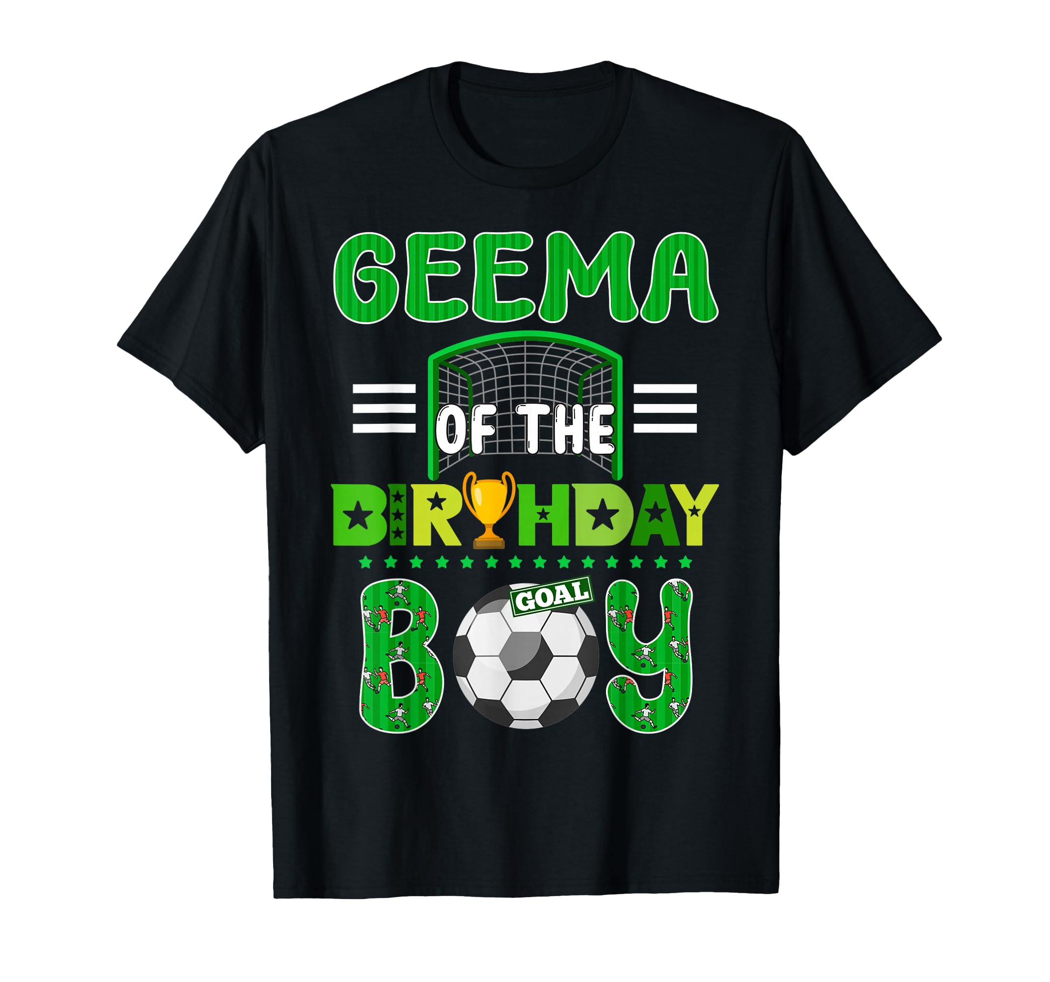 Geema Birthday Soccer Goal Family T-Shirt - Novelty Apparel for Adults