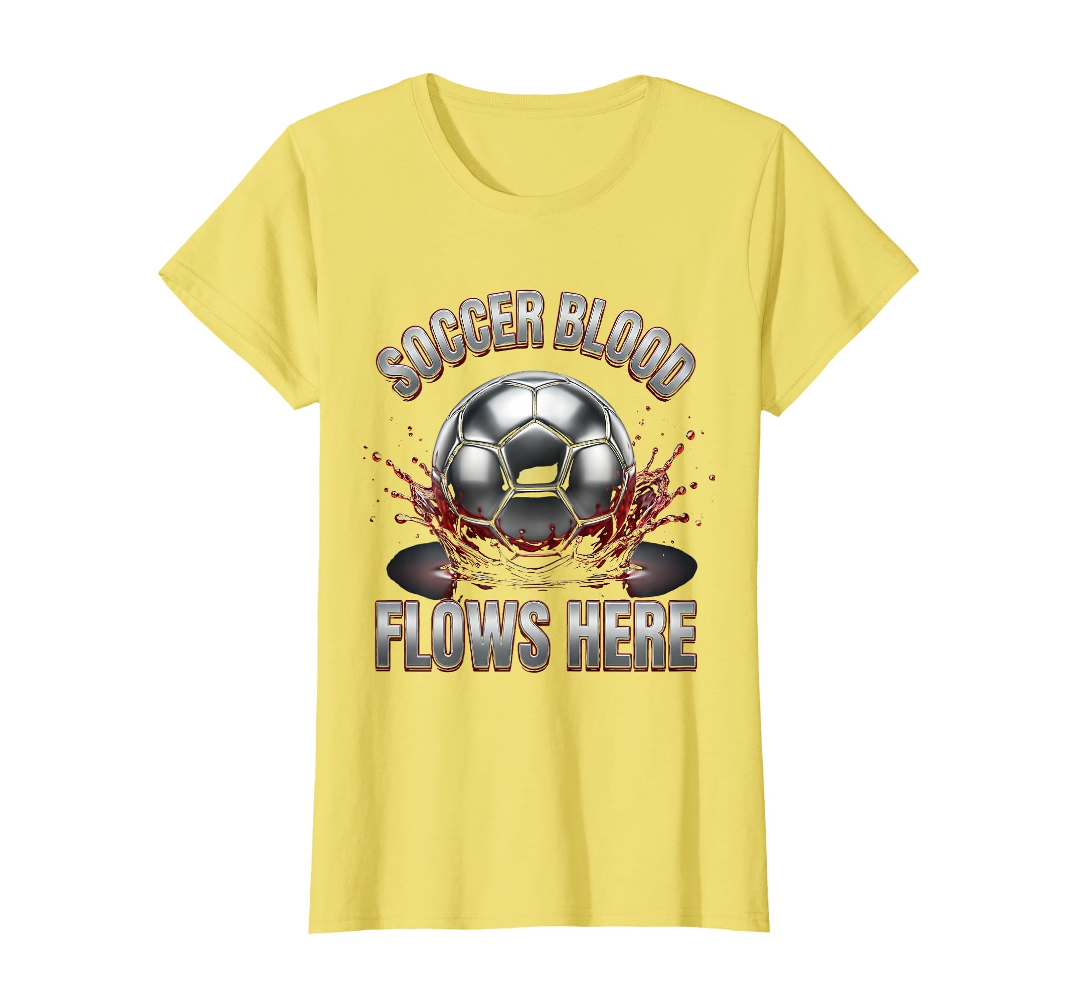 Soccer Blood Flows Here Passionate Fan T-Shirt - Trendy Graphic Men Women