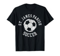 St James Parish Soccer Distressed 90S T-Shirt - Minimalist Print for Adults