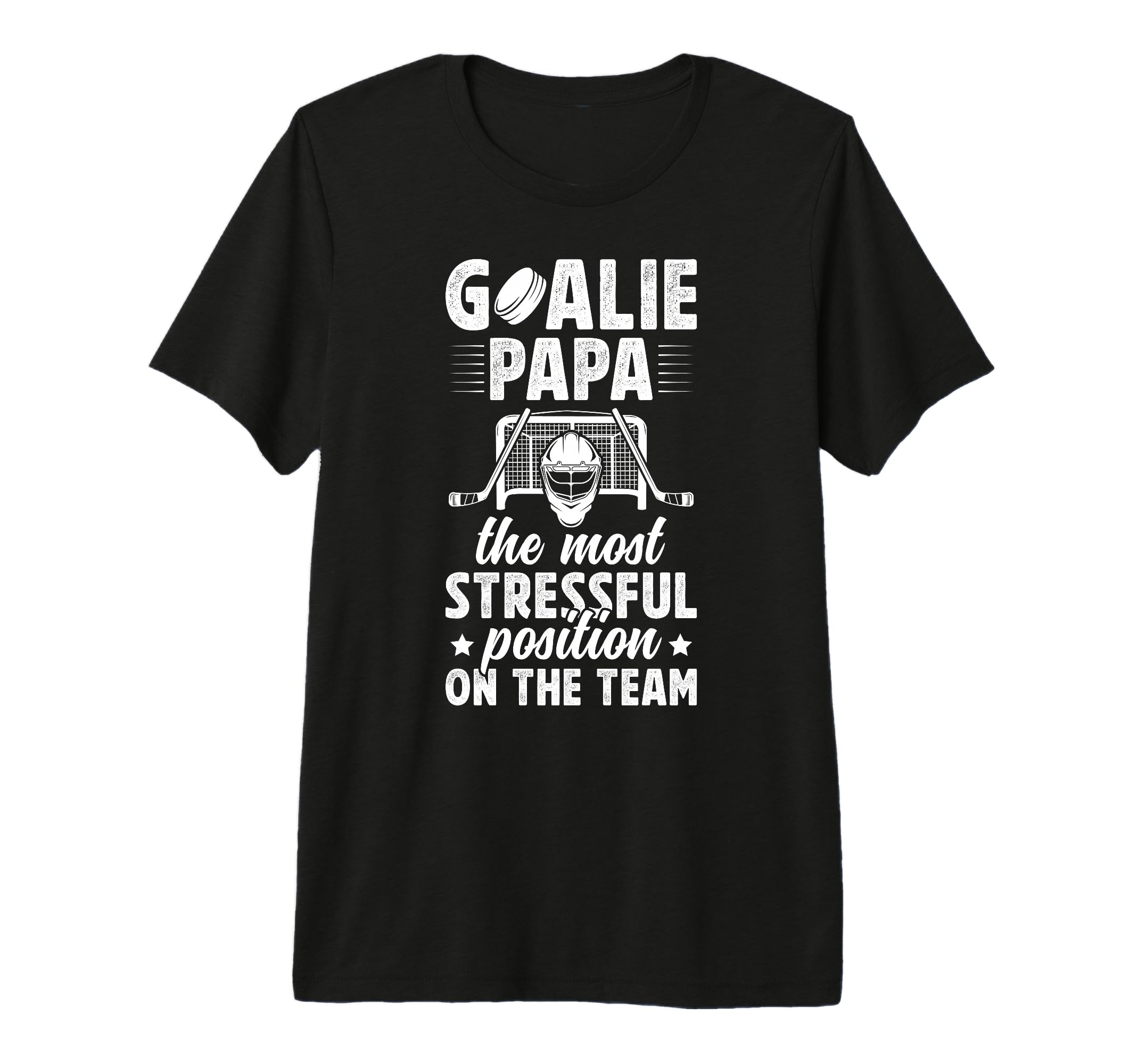 Mens Funny Hockey Goalie Papa Ice T-Shirt - Trendy Graphic Men Women