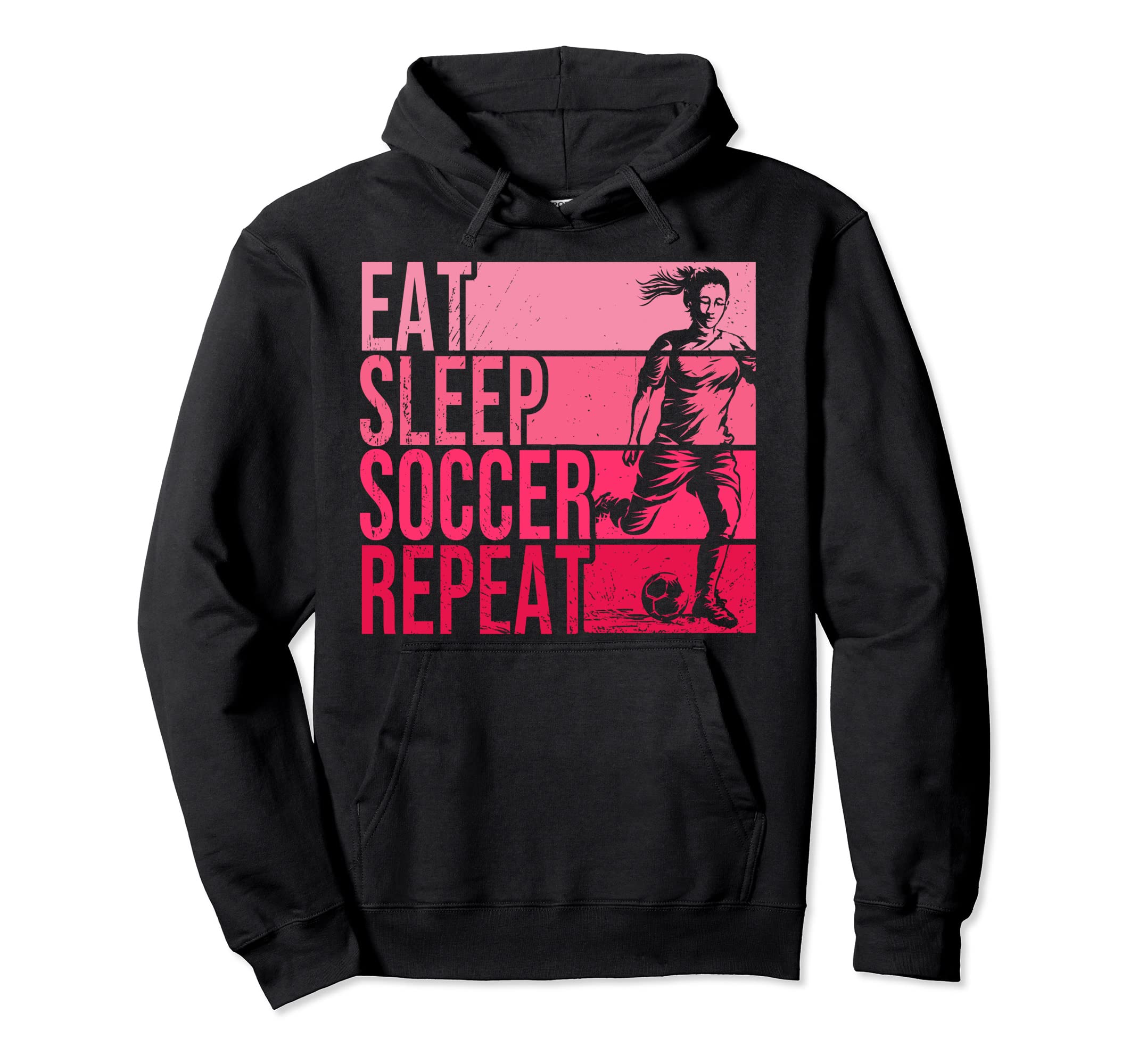 Eat Sleep Soccer Repeat Funny Footballer Hoodie - Aesthetic Graphic Unisex
