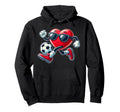 Heart Playing Soccer Football Valentines Hoodie - Trendy Graphic Men Women