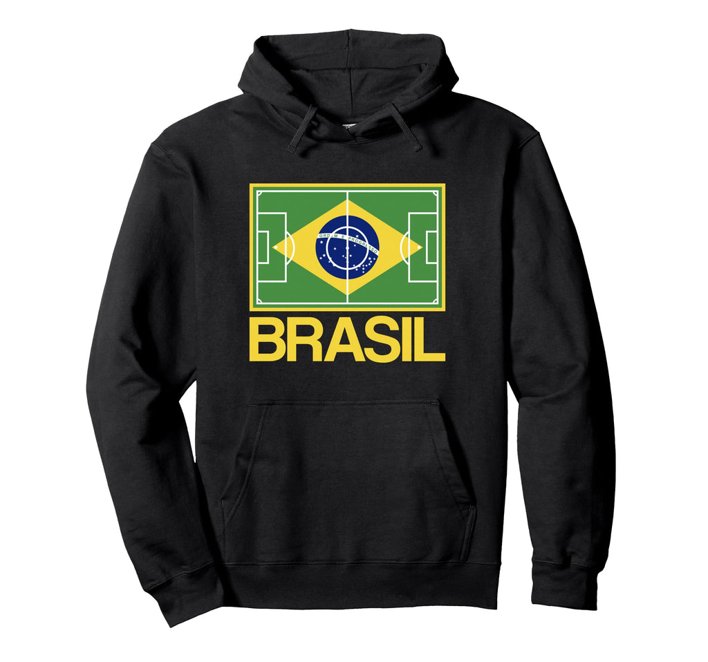 Brazil Soccer Field Flag Brasil Hoodie - Aesthetic Graphic for Adults