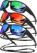 Polarized Sports Sunglasses Men UV400 Protection Lightweight Wrap Around Goggles for Cycling Fishing Driving Running