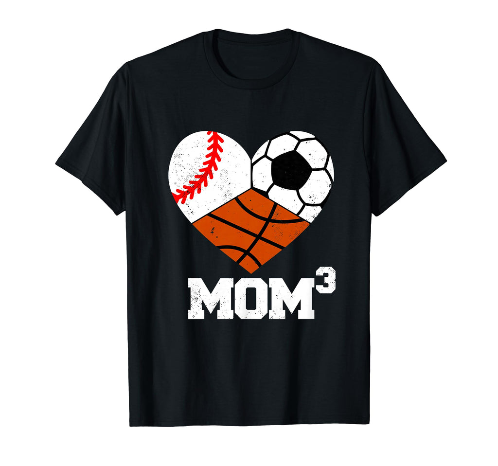 Mom Cubed Mom3 Mom Three Baseball T-Shirt - Minimalist Print for Adults