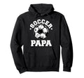 Soccer Papa Soccer Ball Distressed Funny Hoodie - Unique Graphic Men Women