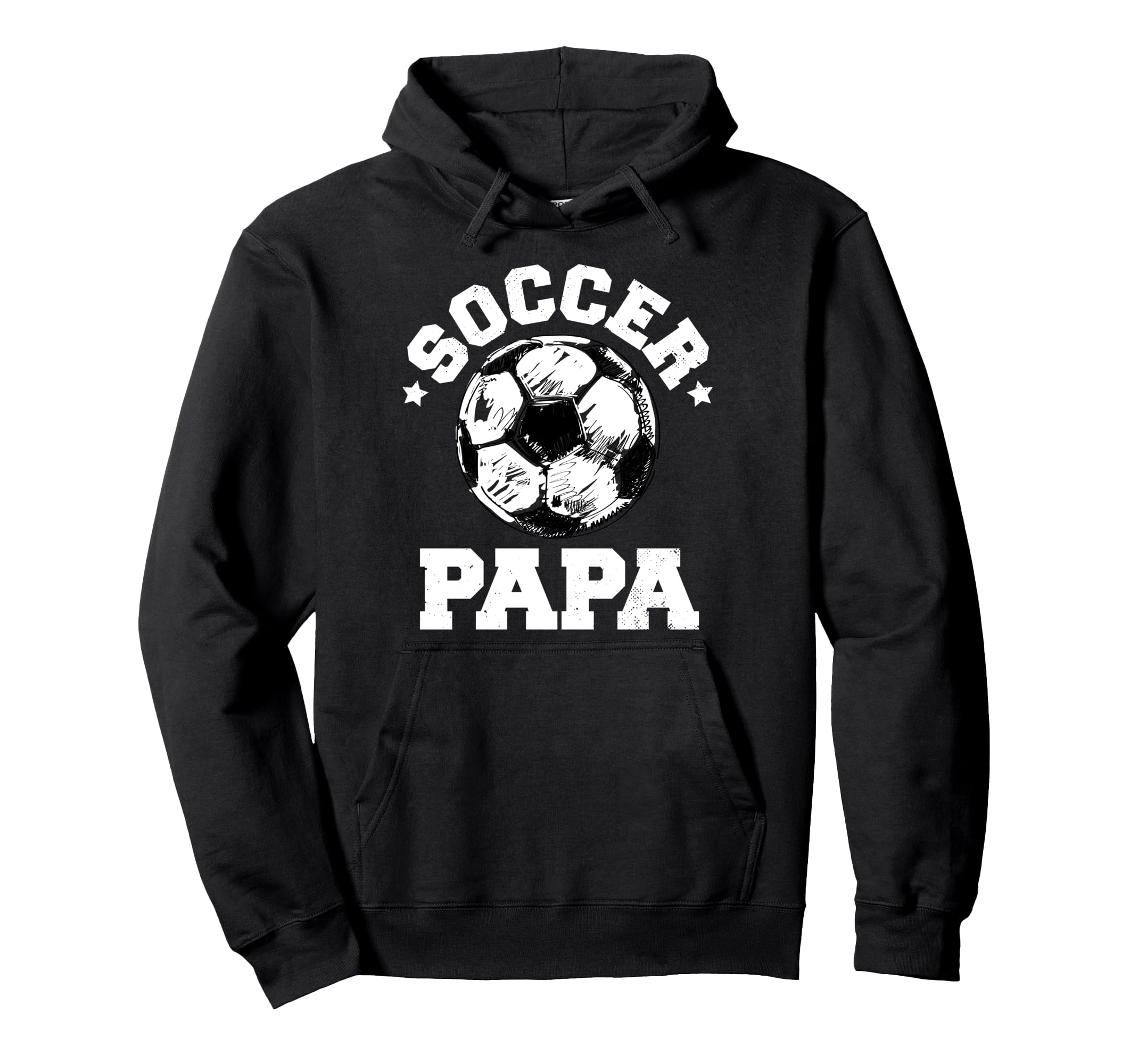 Soccer Papa Soccer Ball Distressed Funny Hoodie - Unique Graphic Men Women