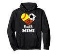 Ball Mimi Heart Funny Softball Soccer Hoodie - Minimalist Print for Adults