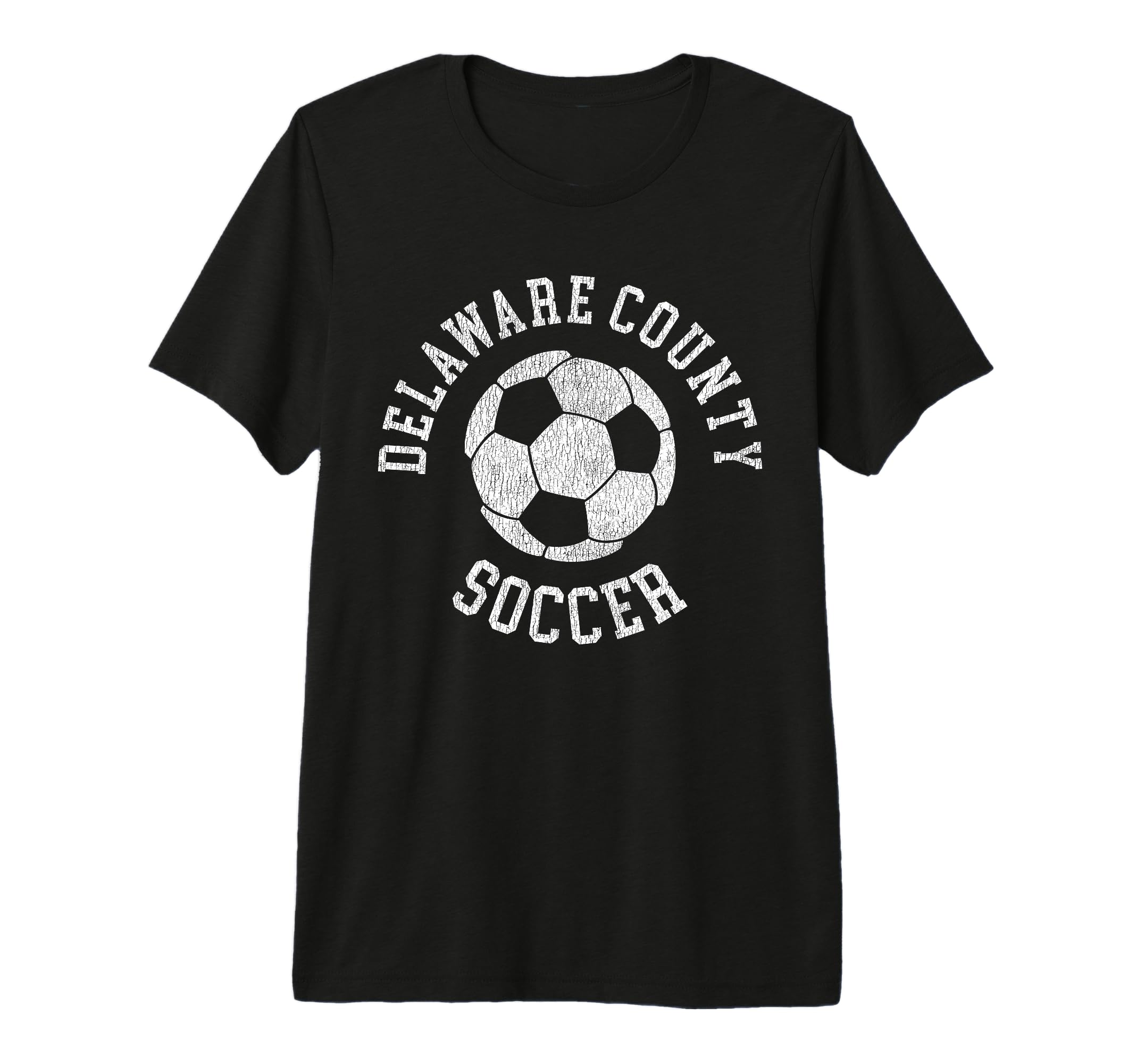 Delaware County Soccer Distressed 90S Tri T-Shirt - Graphic Print Unisex