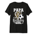 Papa Birthday Soccer Ball Papa Leopard T-Shirt - Graphic Print Unisex
