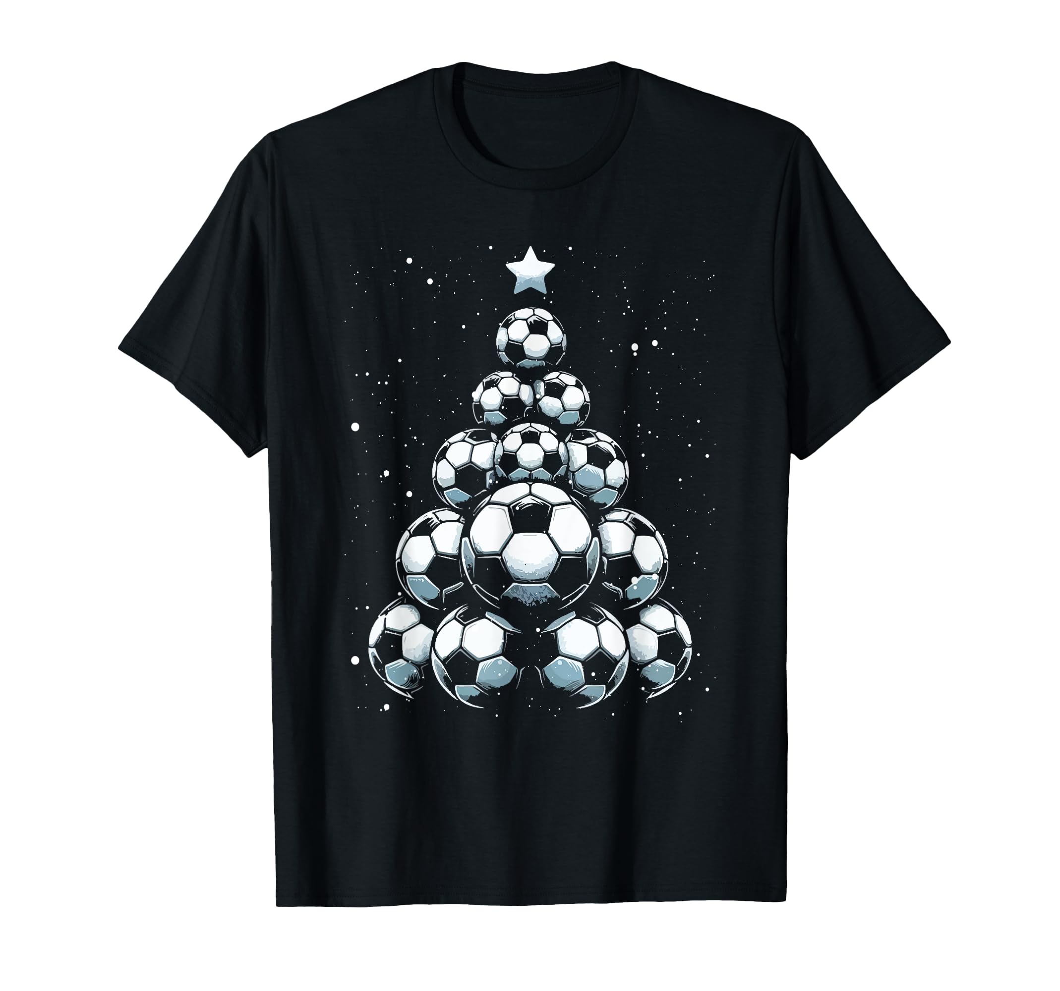 Soccer Balls Tree Holiday Season T-Shirt - Unique Graphic Men Women