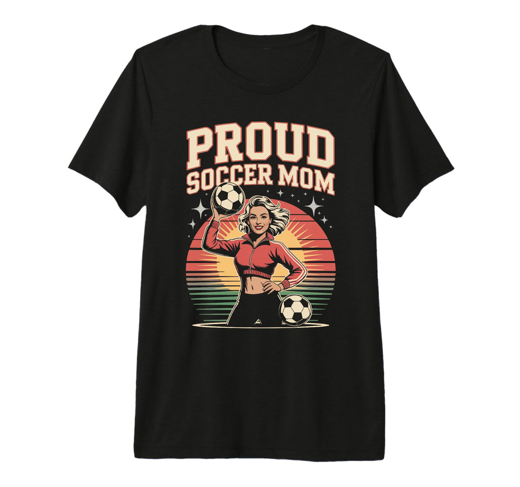 Proud Soccer Mom Sunset Vibes Tri T-Shirt - Aesthetic Graphic for Adults