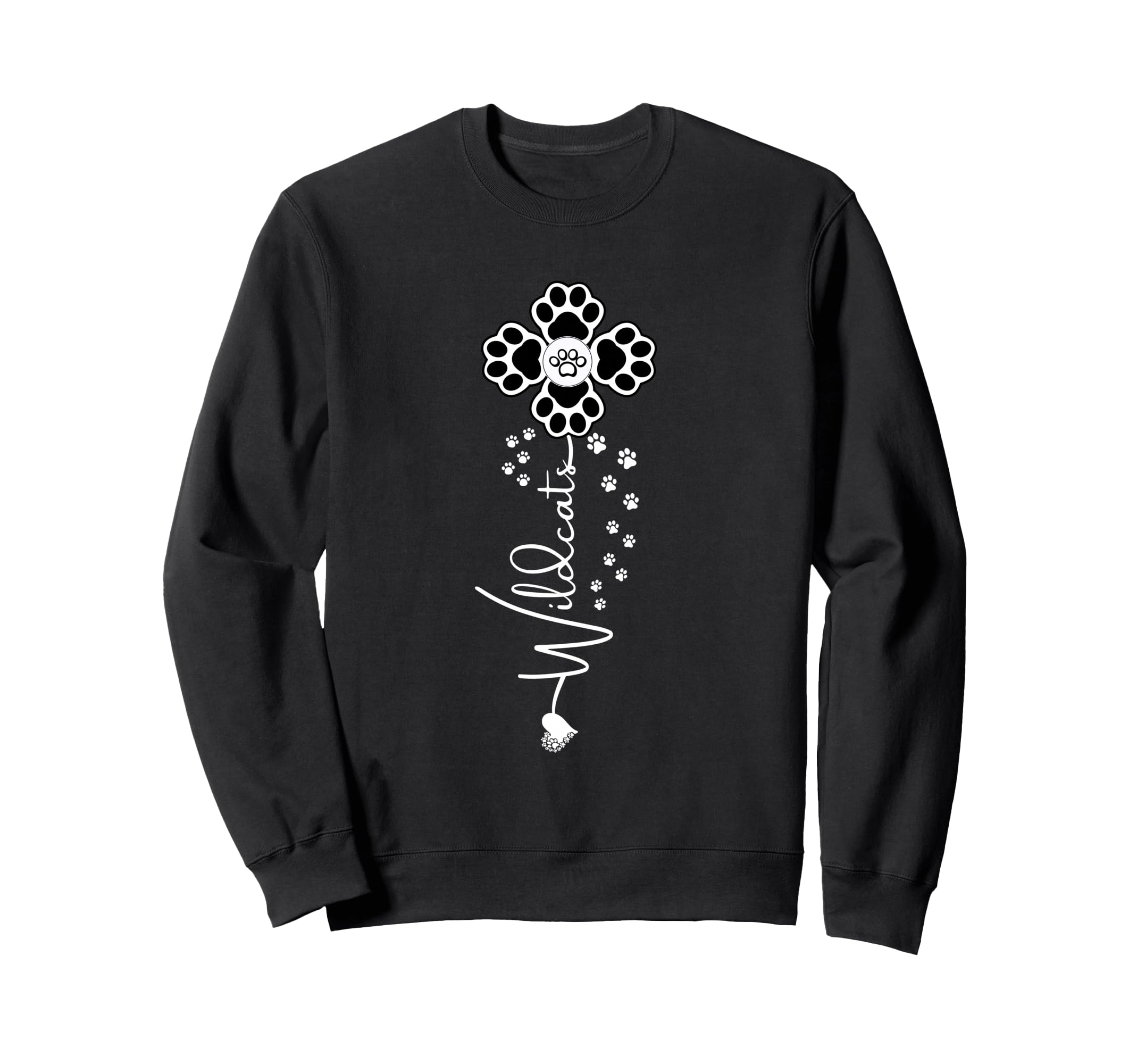 Wildcats Flower Sports Fan Team Sweatshirt - Graphic Print Men Women