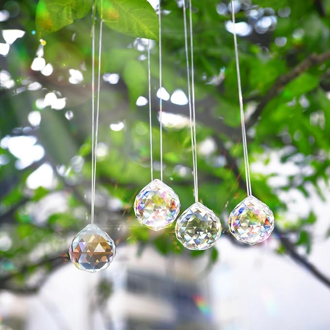 MerryNine 20Pack Crystal Ball 0.8"/20mm Prism Sun Shine Catcher Rainbow Pendants Maker, Hanging Crystals Prisms for Windows, for Feng Shui, for Gift (AB Color)