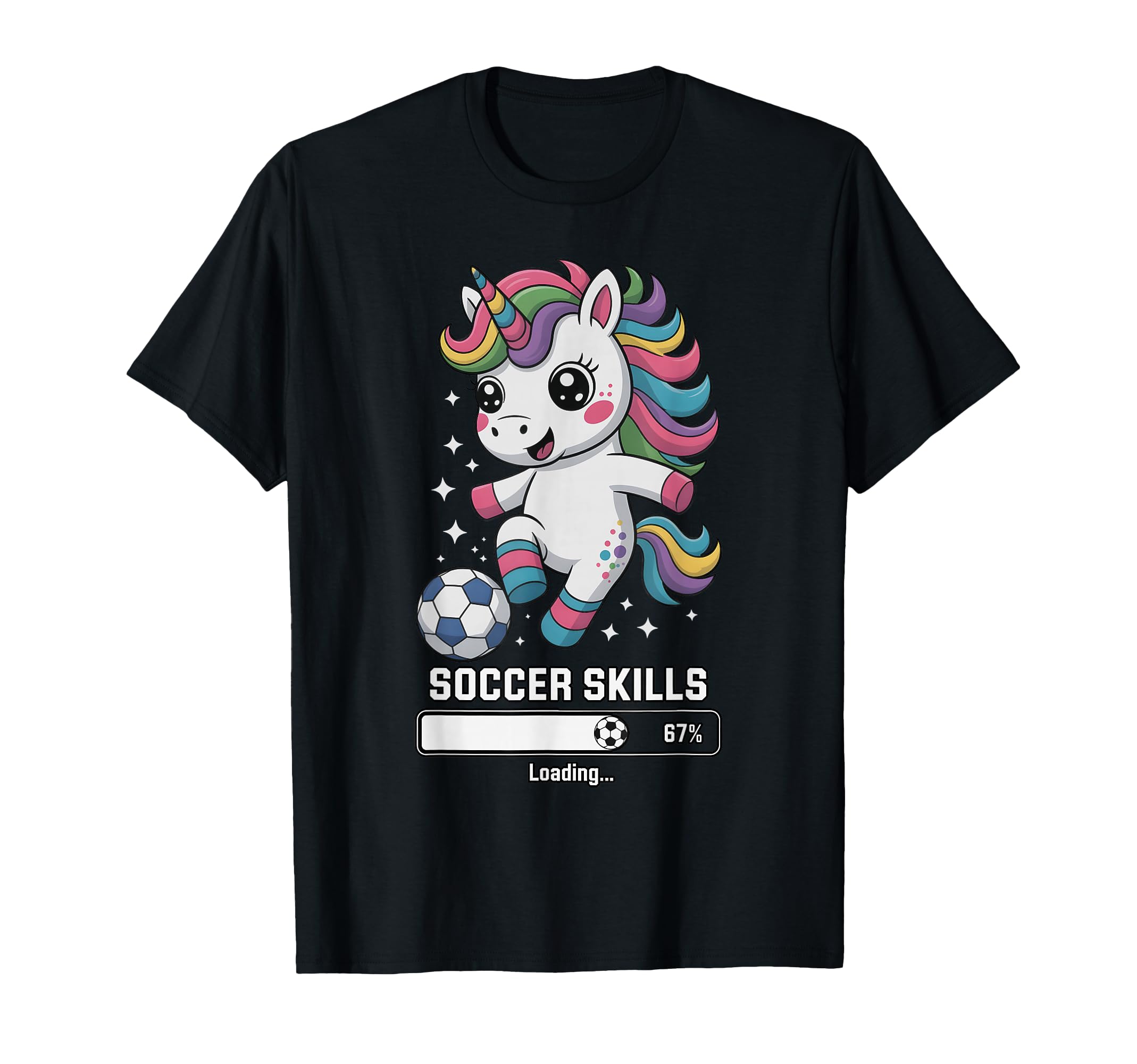 Unicorn Soccer Skills Loading Score Mom T-Shirt - Aesthetic Graphic Unisex
