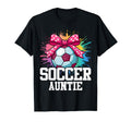 Soccer Auntie Funny Coquette Bow Aunt T-Shirt - Graphic Print Unisex