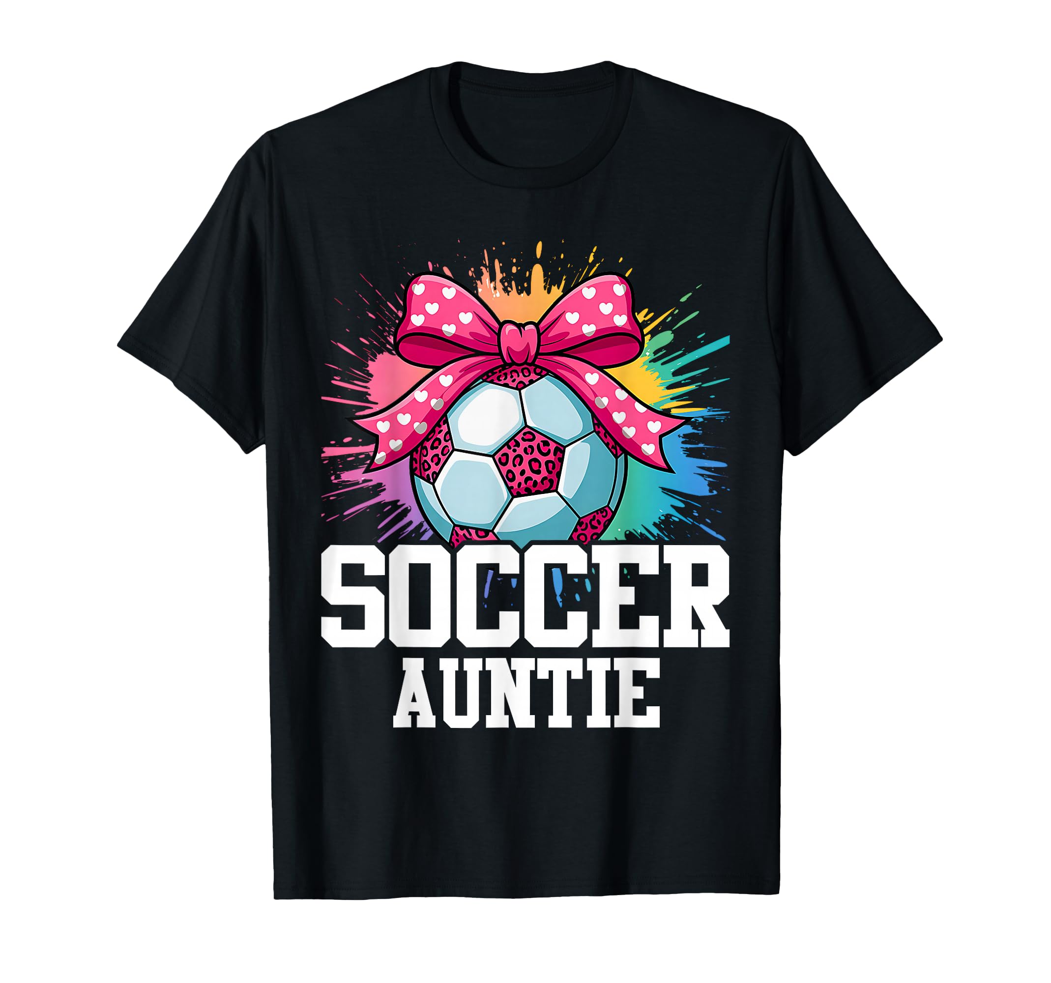 Soccer Auntie Funny Coquette Bow Aunt T-Shirt - Graphic Print Unisex