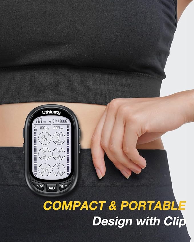 TENS Unit Muscle Stimulator for Pain Relief Therapy – 24 Modes TENS Machine & EMS Massager, Period Simulator Machine for Men & Women, Portable Muscle Stimulator for Back, Shoulder, and Neck Pain