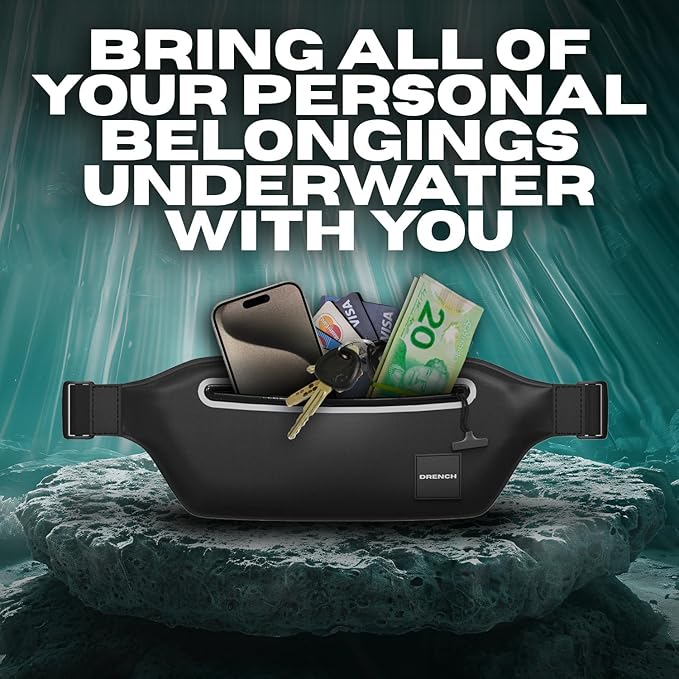 DRENCH Waterproof Waist Pouch with Floating Waterproof Phone Case | Submersible Dry Bag Fanny Pack | Phone Holder for Swimming, Boating, SUP, Snorkeling | IPX8 Floating Phone Pouch Included