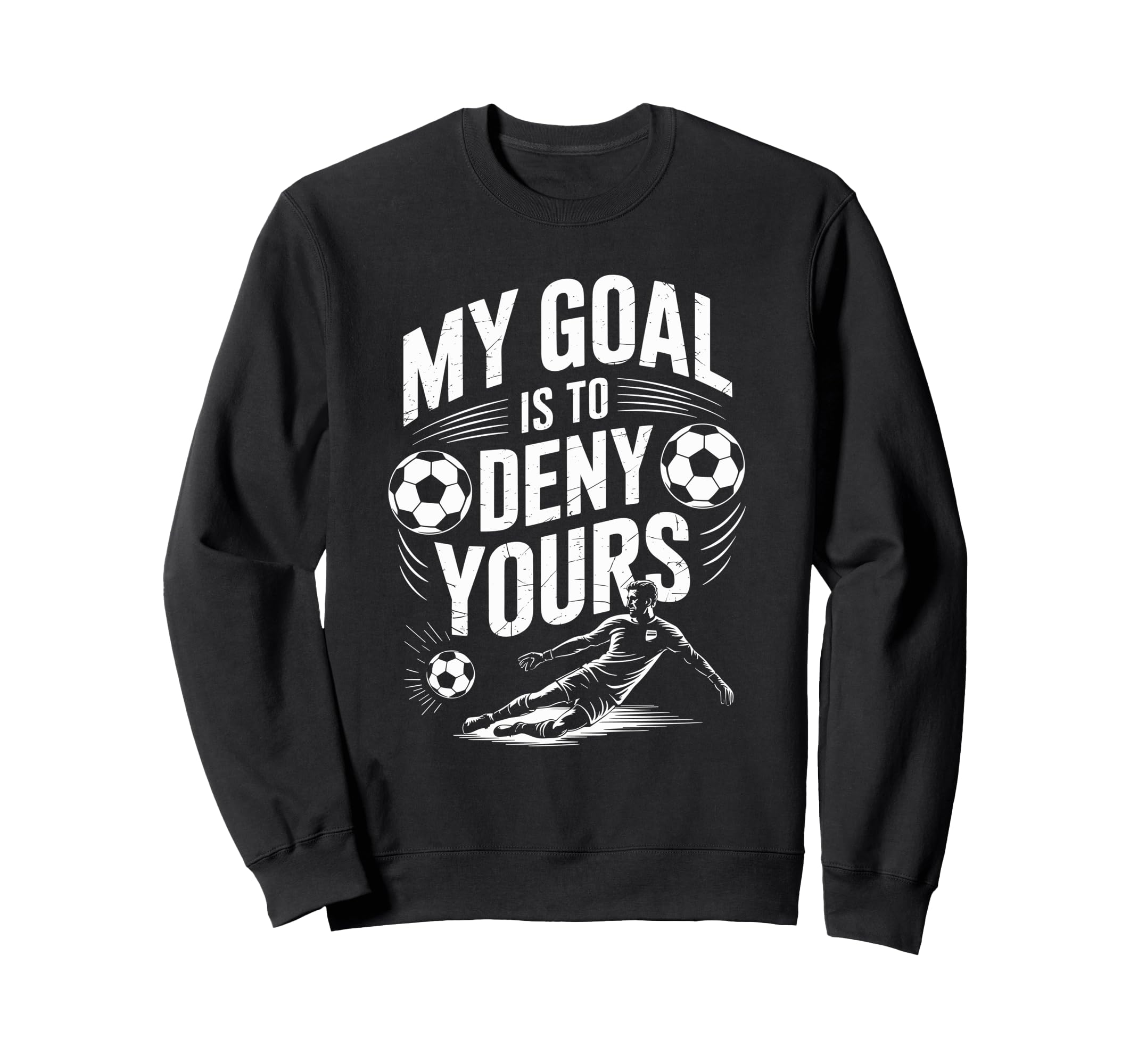 Goal Keeper And Soccer Player Sweatshirt - Minimalist Print for Adults