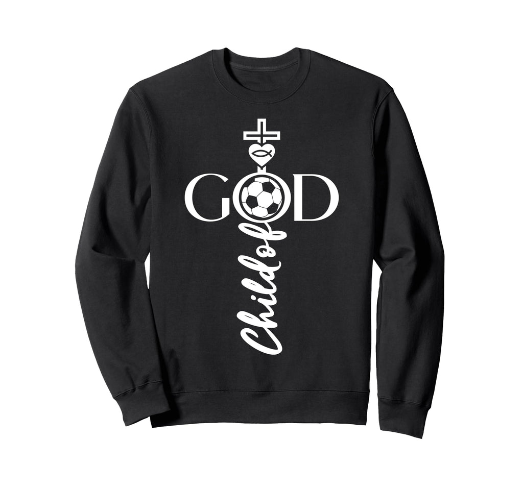 Religious Jesus Soccer Child God Sweatshirt - Trendy Graphic for Adults