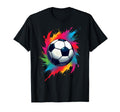 Colorful Tie Dye Soccer Ball T-Shirt - Fun Novelty Design Men Women