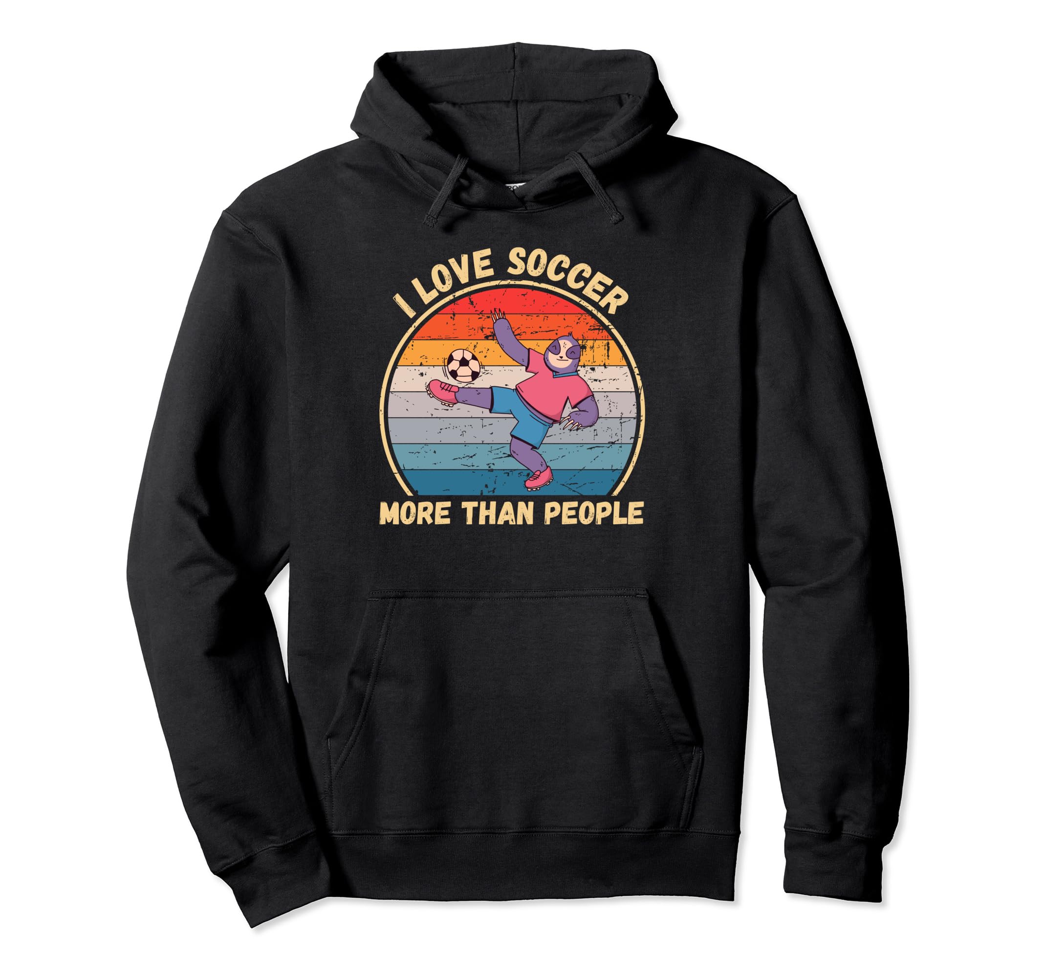 Sloth I Love Soccer More Than People Hoodie - Custom Art Print Men Women