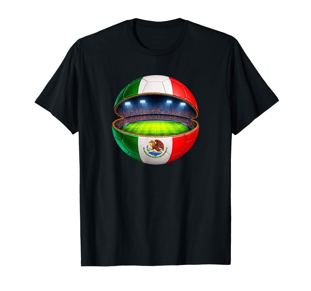 Mexican Flag Soccer Stadium Inside Ball T-Shirt - Minimalist Print Unisex