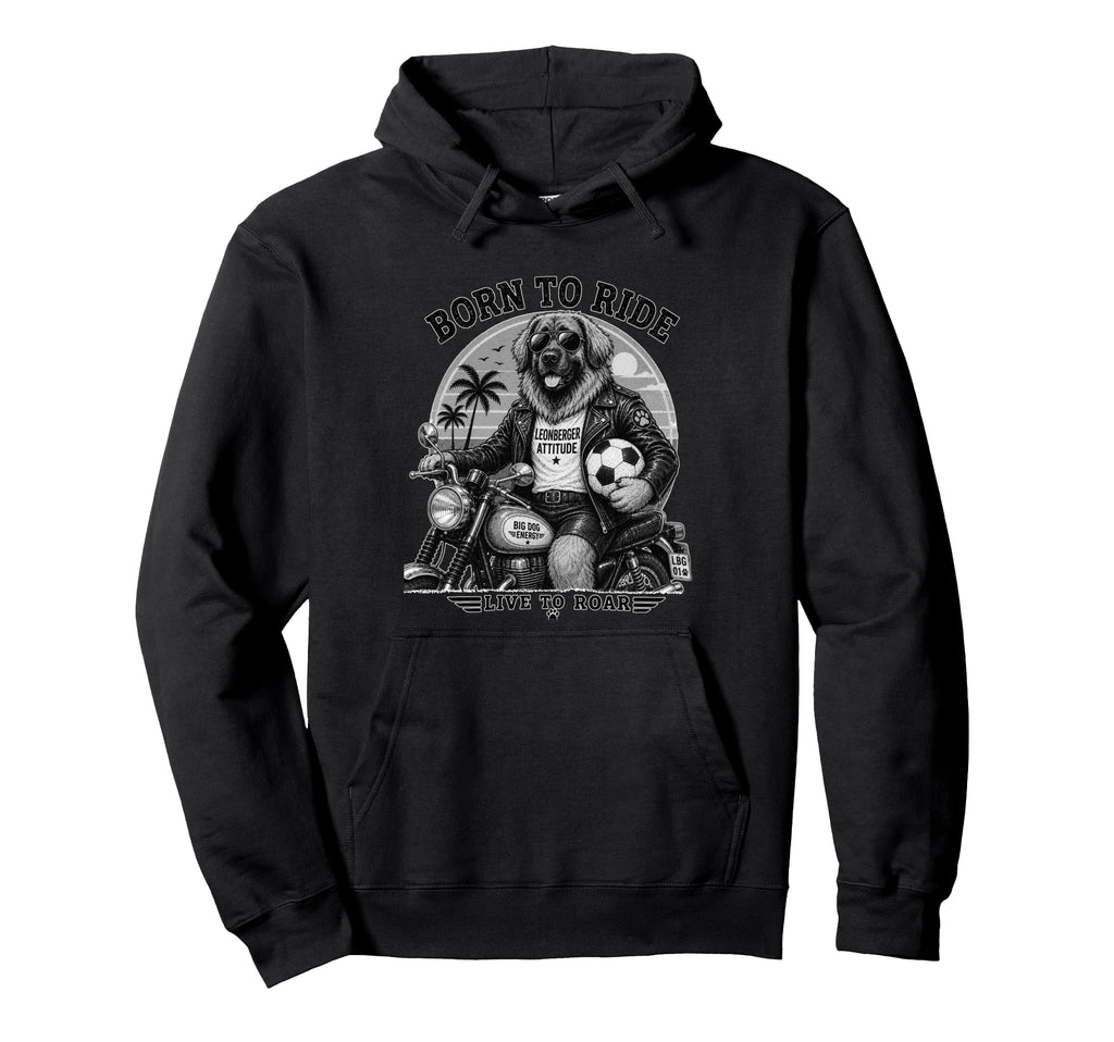 Leonberger Motorbike Love Footbal Soccer Hoodie - Custom Art Print Unisex