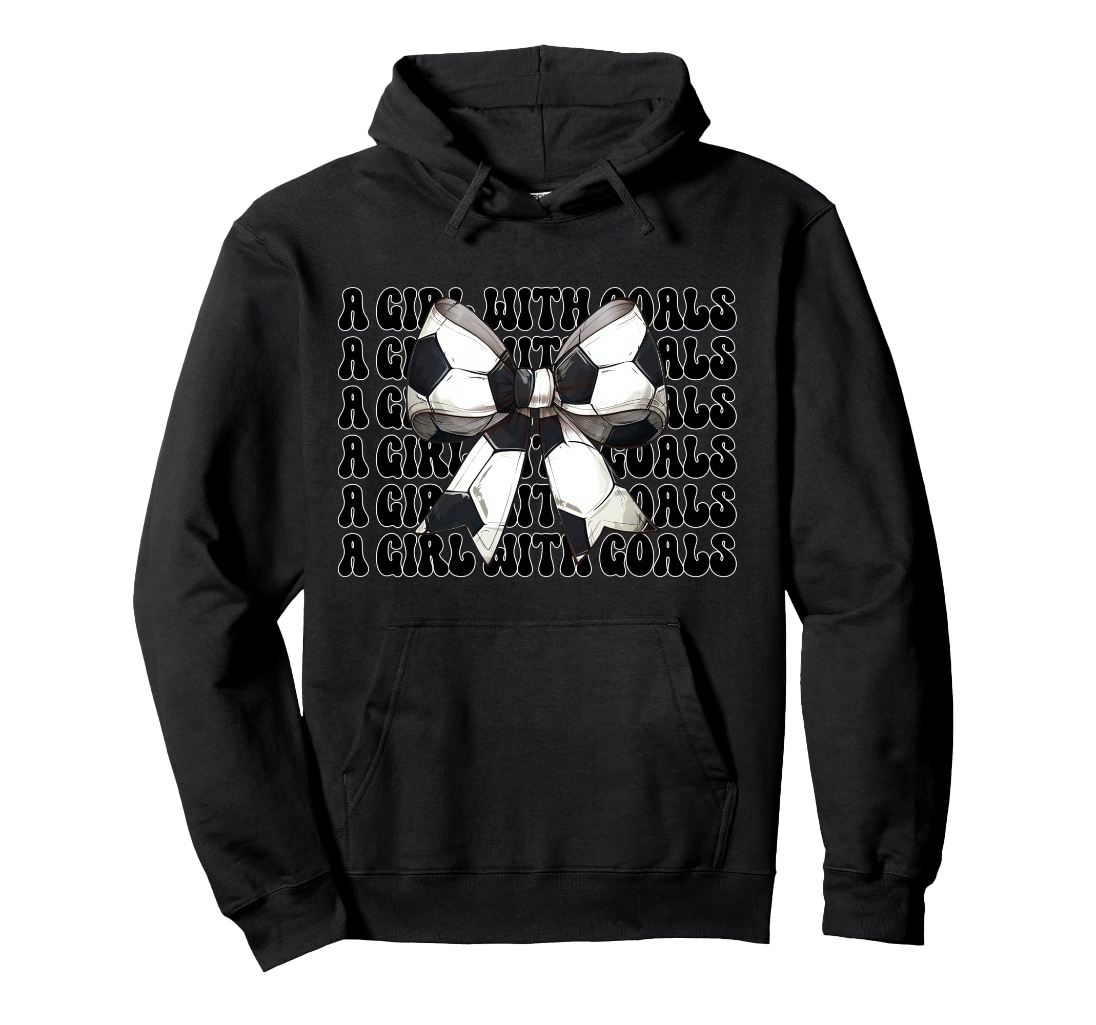 Goals Soccer Coquette Bow Hoodie - Unique Graphic Unisex