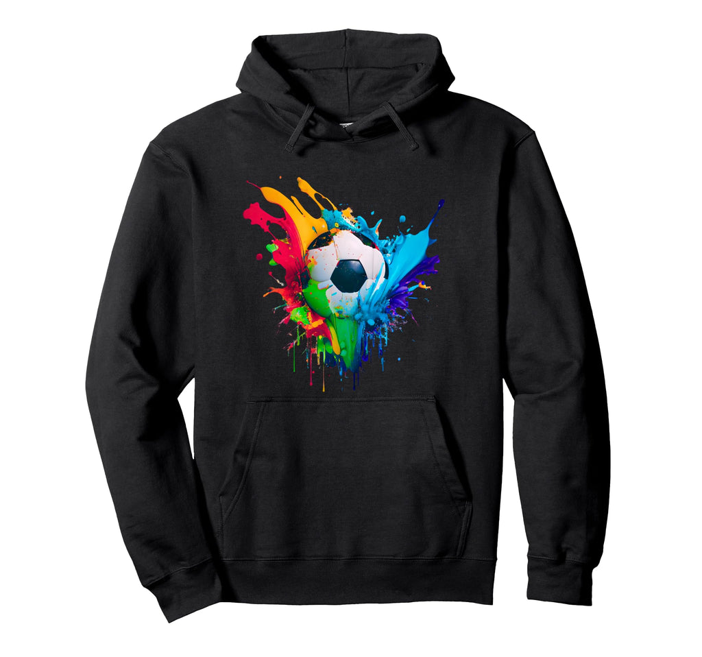 Colorful Soccer Ball Splash Love Soccer Hoodie - Graphic Print for Adults