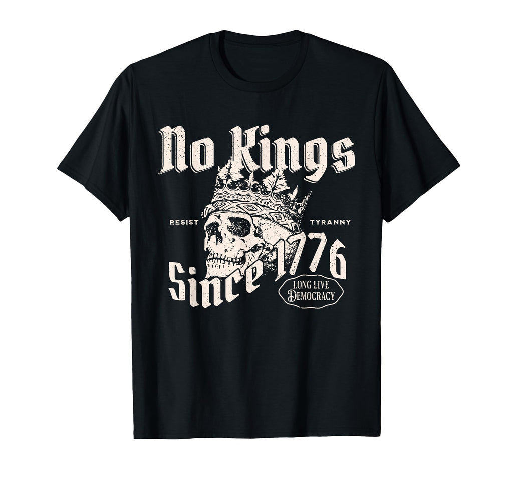 No Kings Since 1776 Skull T-Shirt - Minimalist Print Unisex