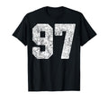Distressed White Number 97 Jersey T-Shirt - Minimalist Print for Adults