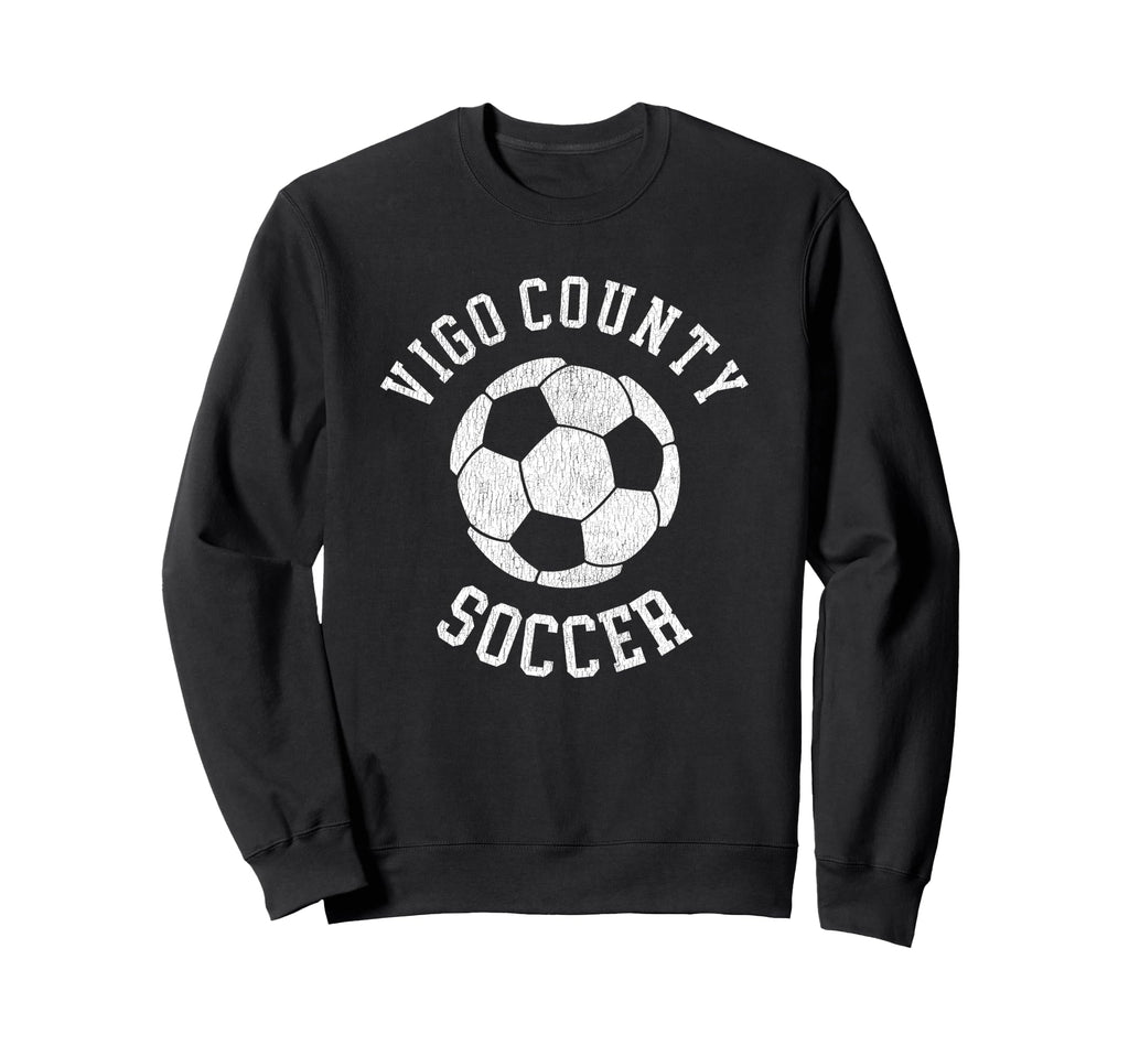 Vigo County Soccer Distressed 90S Sweatshirt - Aesthetic Graphic for Adults