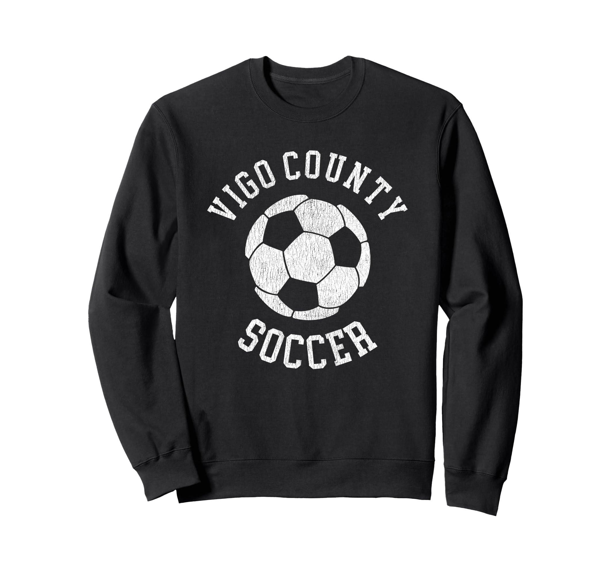 Vigo County Soccer Distressed 90S Sweatshirt - Aesthetic Graphic for Adults