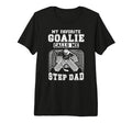 Mens Proud Hockey Goalie Step Dad T-Shirt - Minimalist Print Men Women