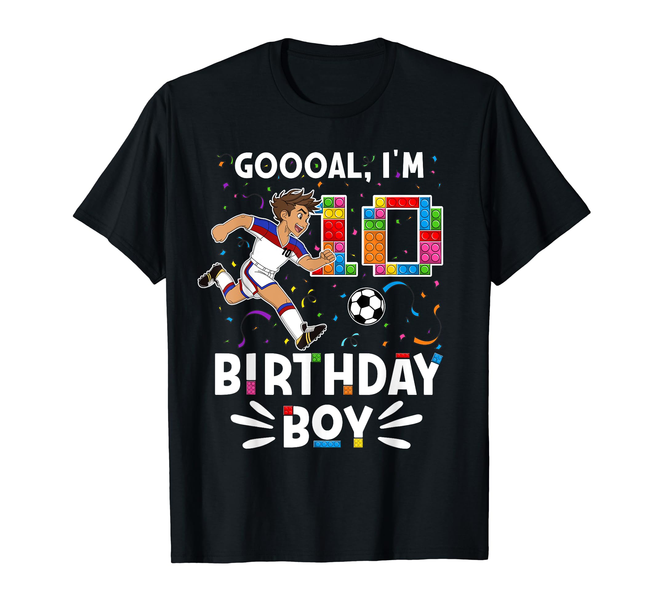 Goooal Im 10 I Building Blocks I 10Th T-Shirt - Streetwear Style Unisex