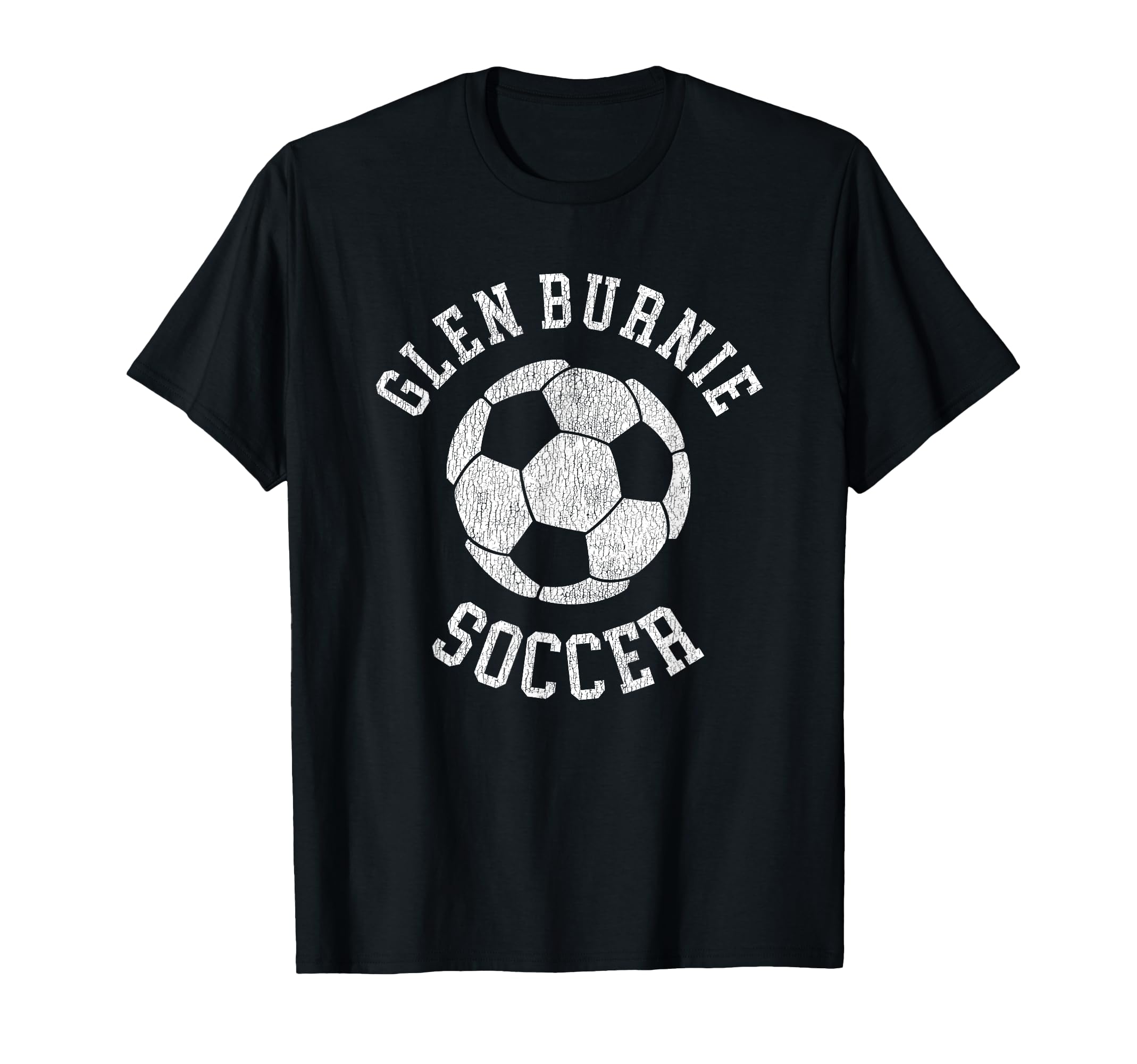 Glen Burnie Soccer Distressed 90S T-Shirt - Graphic Print for Adults