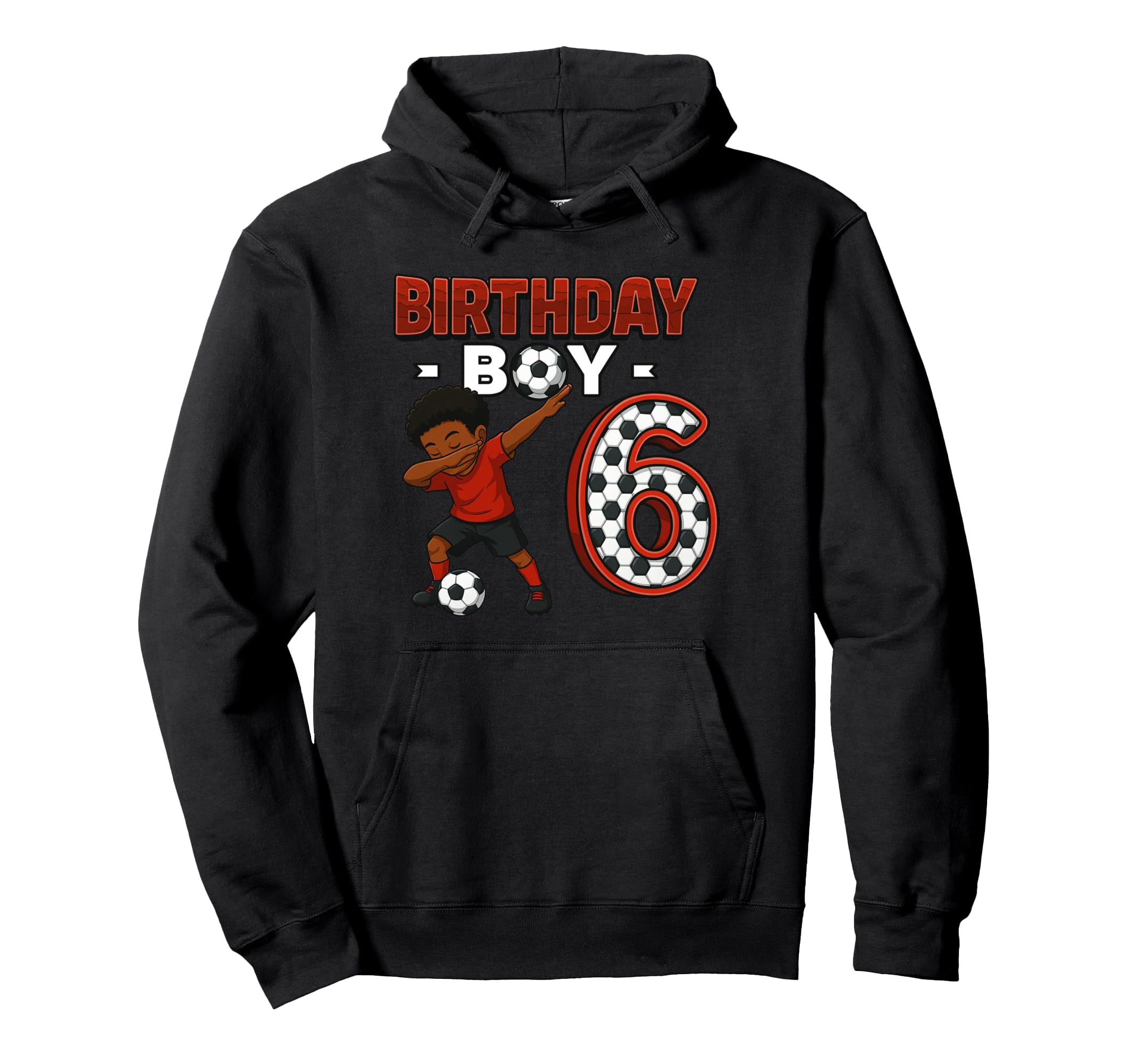 Dabbing 6 Year Old Soccer Player Hoodie - Trendy Graphic for Adults