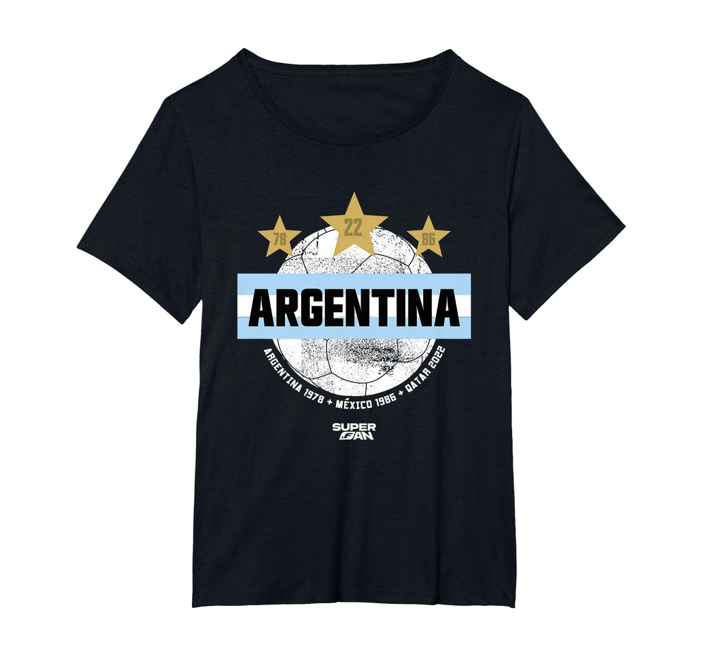 Superfan Argentina Champions Stars T-Shirt - Fun Novelty Design Unisex
